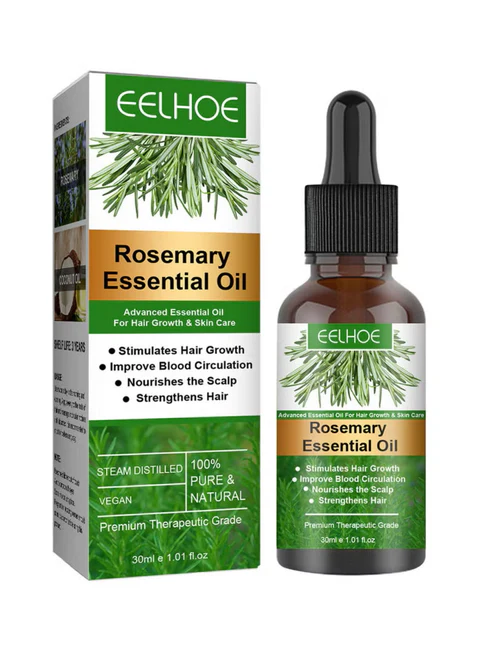 Bottle of pure rosemary essential oil for hair growth UAE